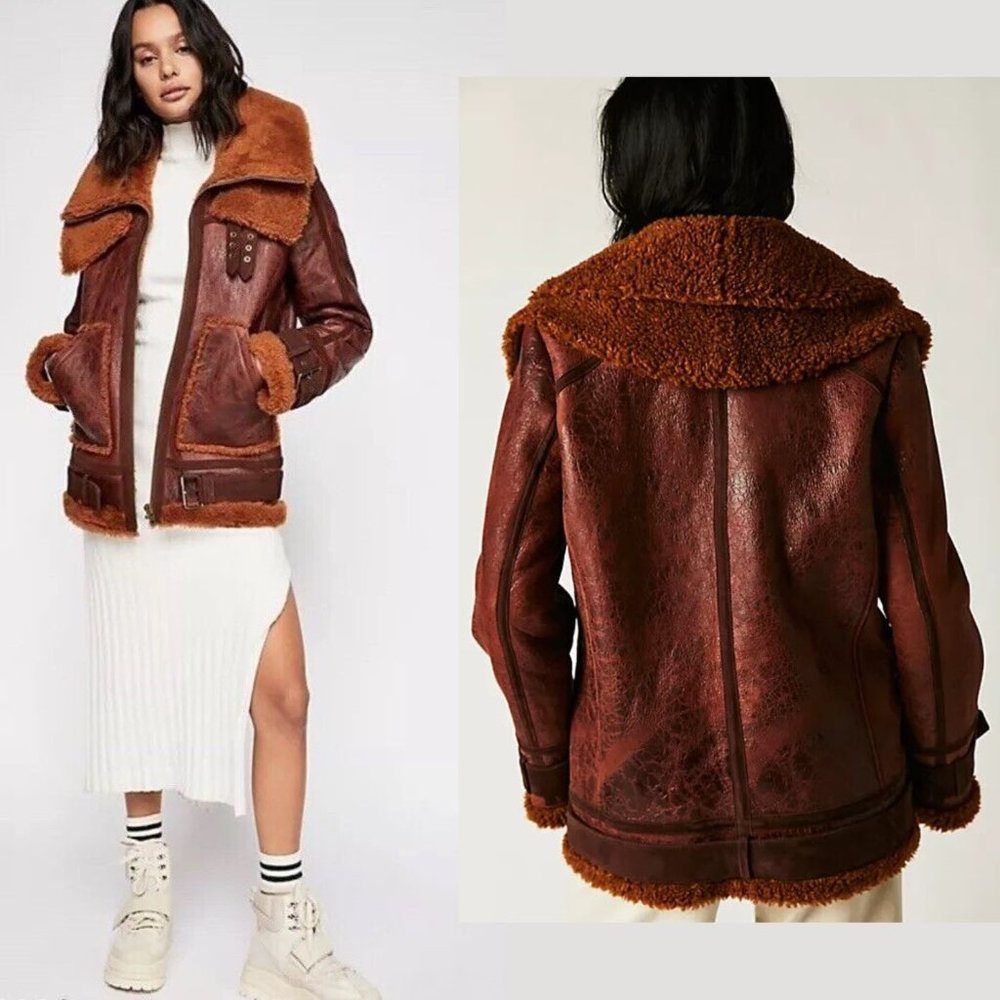 Free People Leather Jacket Size XSmall - NEW - Picture 12 of 12